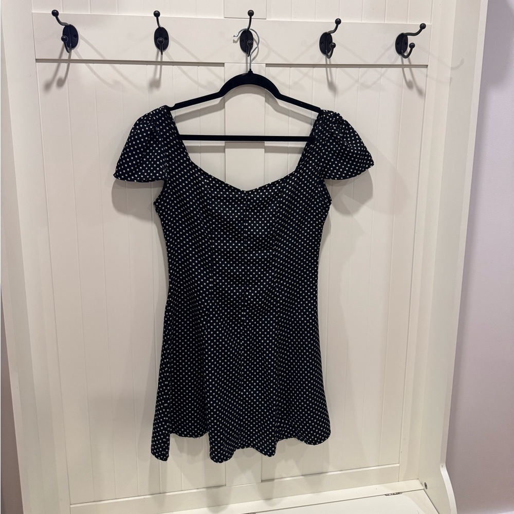 Glamorous Black and White Polka Dot Dress